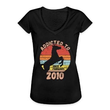 Geburtstag Pferde Reiten Februar 2010 - Frauen Vintage T-Shirt - Schwarz - Vorne - Danielle (179cm)