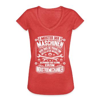 Industriemechaniker Industrial Mechanic - Frauen Vintage T-Shirt - Rot meliert - Vorne - Danielle (179cm)