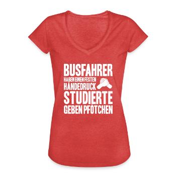 Busfahrer Bus Driver Busman Schulbusfahrer - Frauen Vintage T-Shirt - Rot meliert - Vorne - Danielle (179cm)