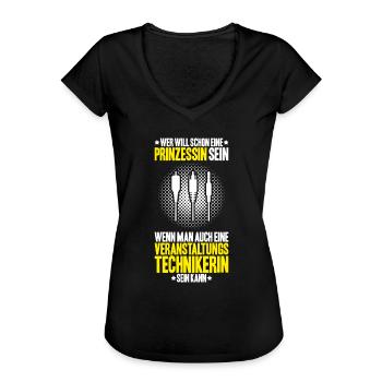Veranstaltungstechniker Event Technician - Frauen Vintage T-Shirt - Schwarz - Vorne