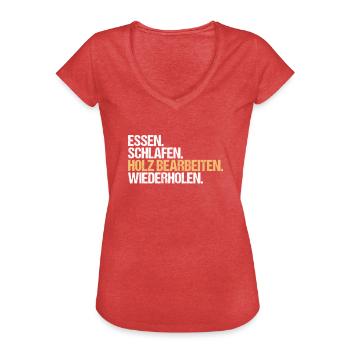 Zimmerer Zimmermann Zimmerei Carpenter Carpentry - Frauen Vintage T-Shirt - Rot meliert - Vorne - Danielle (179cm)