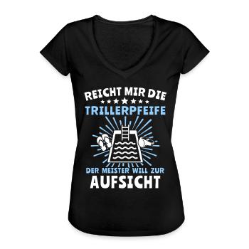 Schwimmmeister Sprüche Bademeister - Frauen Vintage T-Shirt - Schwarz - Vorne
