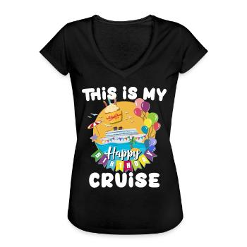 Kreuzfahrt Geburtstag Seereise - Frauen Vintage T-Shirt - Schwarz - Vorne