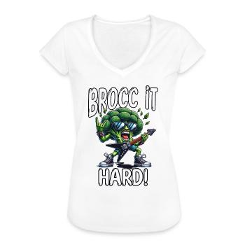 Brocoli Végétarien - T-shirt vintage Femme - noir - Devant - Danielle (179cm)