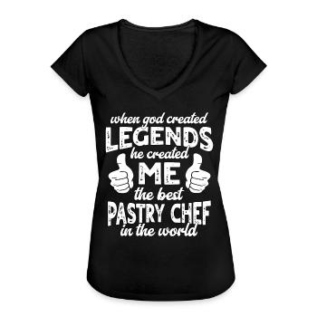 Bester Konditor Legende - Frauen Vintage T-Shirt - Schwarz - Vorne - Danielle (179cm)