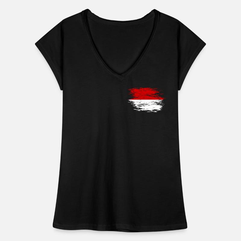 Drapeau indonésien utilisé T-shirt vintage Femme