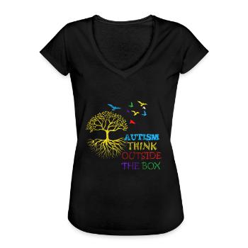 autism - Women's Vintage T-Shirt - black - Front - Danielle (179cm)