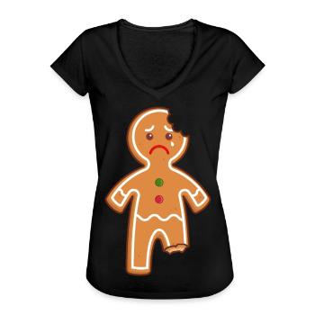 Lebkuchenmann Lebkuchen Mann Gingerbread Mi Mi Mi - Frauen Vintage T-Shirt - Schwarz - Vorne - Danielle (179cm)