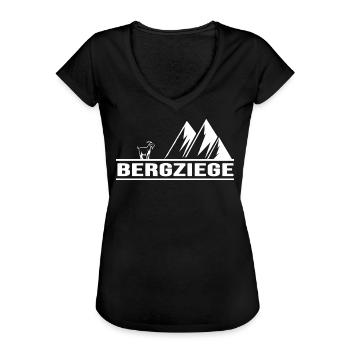 bergziege alpin bergwandern bergziel via ferrata - Frauen Vintage T-Shirt - Schwarz - Vorne - Danielle (179cm)