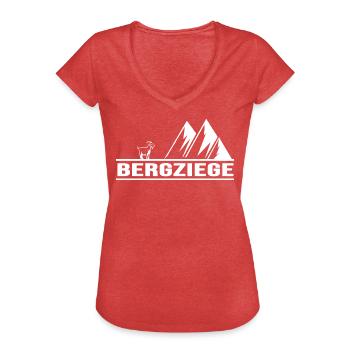 bergziege alpin bergwandern bergziel via ferrata - Frauen Vintage T-Shirt - Rot meliert - Vorne - Danielle (179cm)