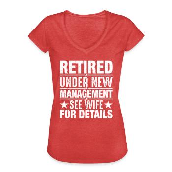 Pensionierung unter neuer Leitung - Frauen Vintage T-Shirt - Rot meliert - Vorne - Danielle (179cm)