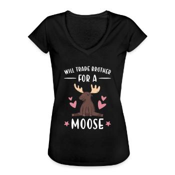Eland ruilt broer voor een eland - Vrouwen Vintage T-shirt - zwart - Voor