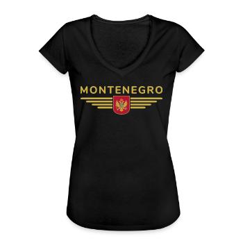 Montenegro Design – Balkan erleben - Frauen Vintage T-Shirt - Schwarz - Vorne - Danielle (179cm)