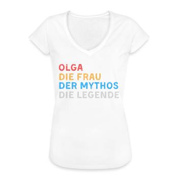 Olga Fau Mythos Legende - Frauen Vintage T-Shirt - Schwarz - Vorne - Danielle (179cm)