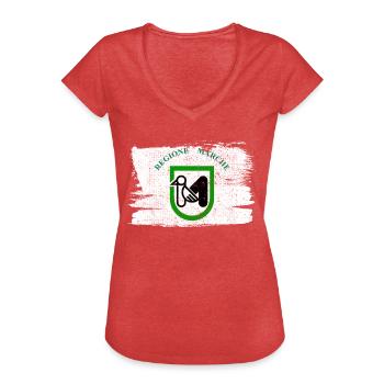 Marques Drapeau Italie Drapeau Pace Vintage - T-shirt vintage Femme - rouge chiné - Devant - Danielle (179cm)