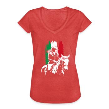Rider & Horse | Horse Girl | Dressage riders - Women's Vintage T-Shirt - heather red - Front - Danielle (179cm)