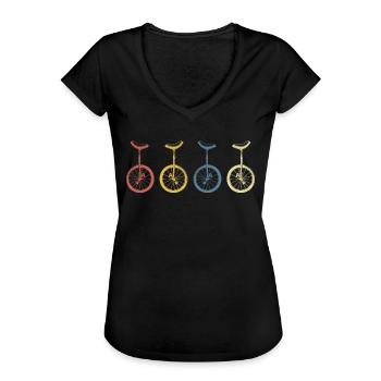 unicycle unicyclesport artiste monocycliste - T-shirt vintage Femme - noir - Devant - Danielle (179cm)