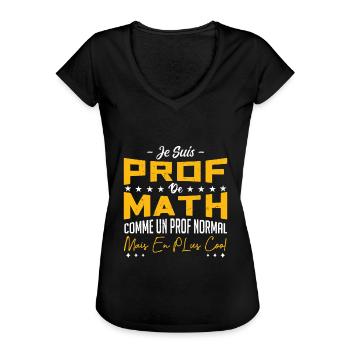 Je Suis Prof De Math - T-shirt vintage Femme - noir - Devant - Danielle (179cm)