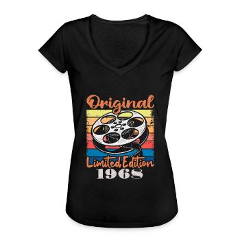 Original limitierte Auflage von 1968 - Frauen Vintage T-Shirt - Schwarz - Vorne - Danielle (179cm)