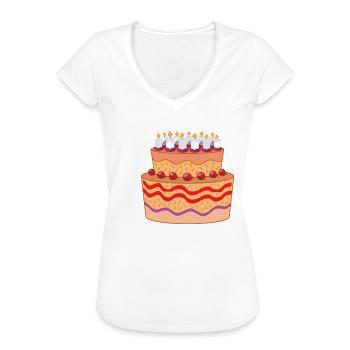 birthdaycake torte - Frauen Vintage T-Shirt - Schwarz - Vorne - Danielle (179cm)