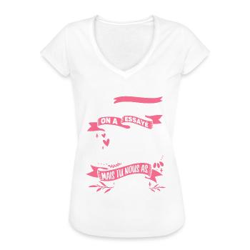 Maman Cadeau Fête Des Mères Personnalisé - T-shirt vintage Femme - noir - Devant