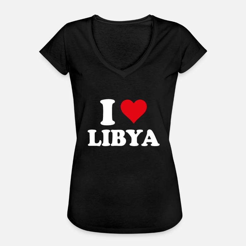 I Love Libya Heart Libyan Gift Libyan - Vintage-T-skjorte for kvinner - svart