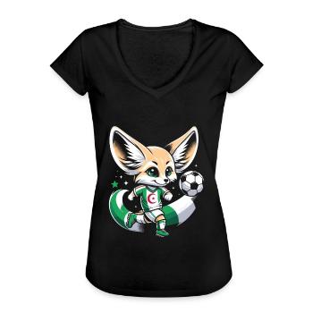 Algérie Maillot Fennec Algerien Supporter Football - T-shirt vintage Femme - noir - Devant