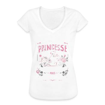 Princesse Motarde Humour Cadeau Pour Femme Moto - T-shirt vintage Femme - noir - Devant - Danielle (179cm)