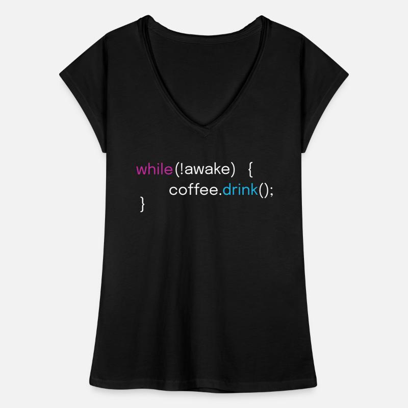 Funny Coffee and Coding Programmer Design Women's Vintage T-Shirt