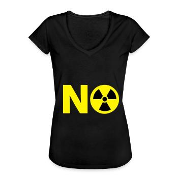 Nuclear Power No Thanks - Women's Vintage T-Shirt - black - Front - Danielle (179cm)