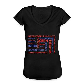 Katastrophenschutz in Worten - Frauen Vintage T-Shirt - Schwarz - Vorne