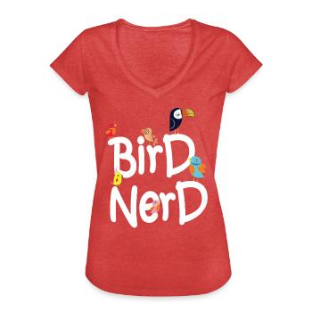 Bird Nerd - Women's Vintage T-Shirt - heather red - Front - Danielle (179cm)