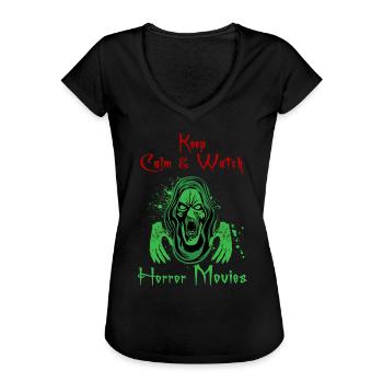 Films d’horreur - T-shirt vintage Femme - noir - Devant - Danielle (179cm)
