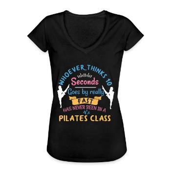 Pilates Klasse Lustig - Frauen Vintage T-Shirt - Schwarz - Vorne - Danielle (179cm)