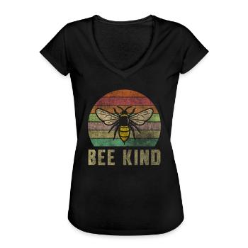 Bee child beekeeper bees bee friend bee lover - Women's Vintage T-Shirt - black - Front - Danielle (179cm)