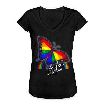 Gay Pride LGBT - Frauen Vintage T-Shirt - Schwarz - Vorne - Danielle (179cm)