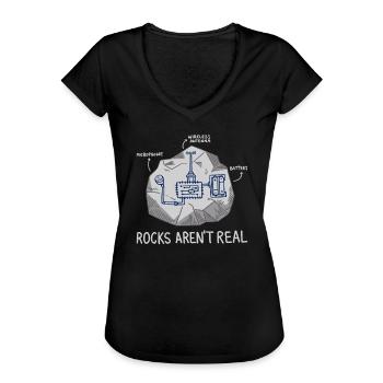 Les roches ne sont pas une véritable surveillance de la théorie du complot - T-shirt vintage Femme - noir - Devant