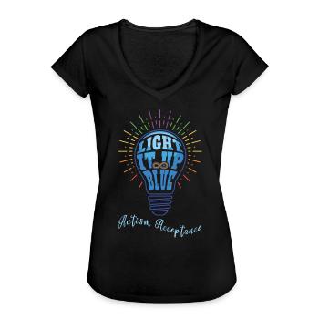 Akzeptanz April Blau für Autismus Bewusstseinsmonat - Frauen Vintage T-Shirt - Schwarz - Vorne - Danielle (179cm)