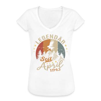 April 1943 Jahrgang geboren Vintage Geburtstag - Frauen Vintage T-Shirt - Schwarz - Vorne - Danielle (179cm)