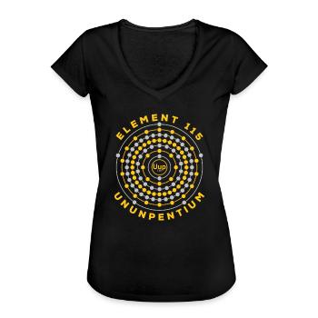 Element 115 Ununpentium Anti-Schwerkraft-Moscovium - Frauen Vintage T-Shirt - Schwarz - Vorne - Danielle (179cm)