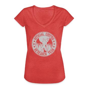 Kryptid-Forschungsteam | Werwolf Folklore Dogman - Frauen Vintage T-Shirt - Rot meliert - Vorne - Danielle (179cm)