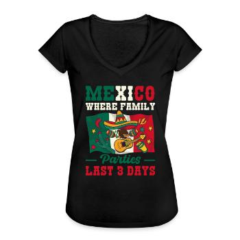 Mexico Family Mexican Party 3 Days America - Women's Vintage T-Shirt - black - Front - Danielle (179cm)