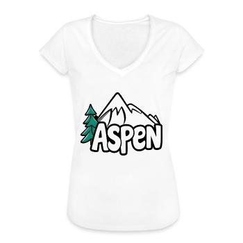 Aspen Colorado USA - Frauen Vintage T-Shirt - Schwarz - Vorne - Danielle (179cm)