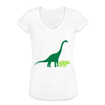 Diplodocus à long col grand grand tricératops coup - T-shirt vintage Femme - noir - Devant - Danielle (179cm)
