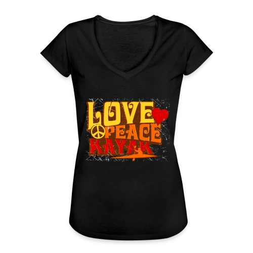 peace love kayak revised and final - Women's Vintage T-Shirt