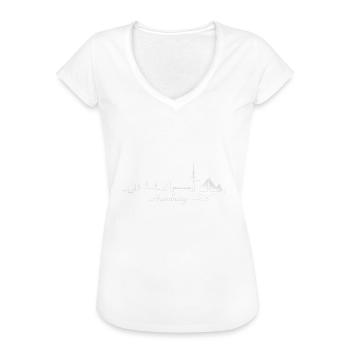 Hamburg Skyline Shirt - Frauen Vintage T-Shirt - Schwarz - Vorne