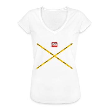CAUTION - OUT OF ORDER - Women's Vintage T-Shirt - black - Front - Danielle (179cm)
