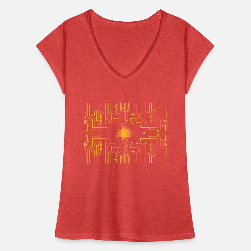 Circuit board core CPU heart pc coder geek Women's Vintage T-Shirt