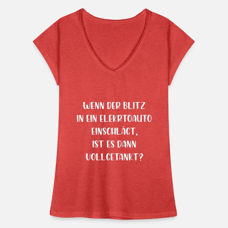 Wenn der Blitz in ein E Auto einschlägt getankt Frauen Vintage T-Shirt