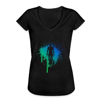 Bicycle Mtb Bike Women's Mountain Bike Velo - Women's Vintage T-Shirt - black - Front